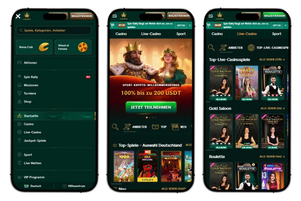 Casinia Casino Registrierung